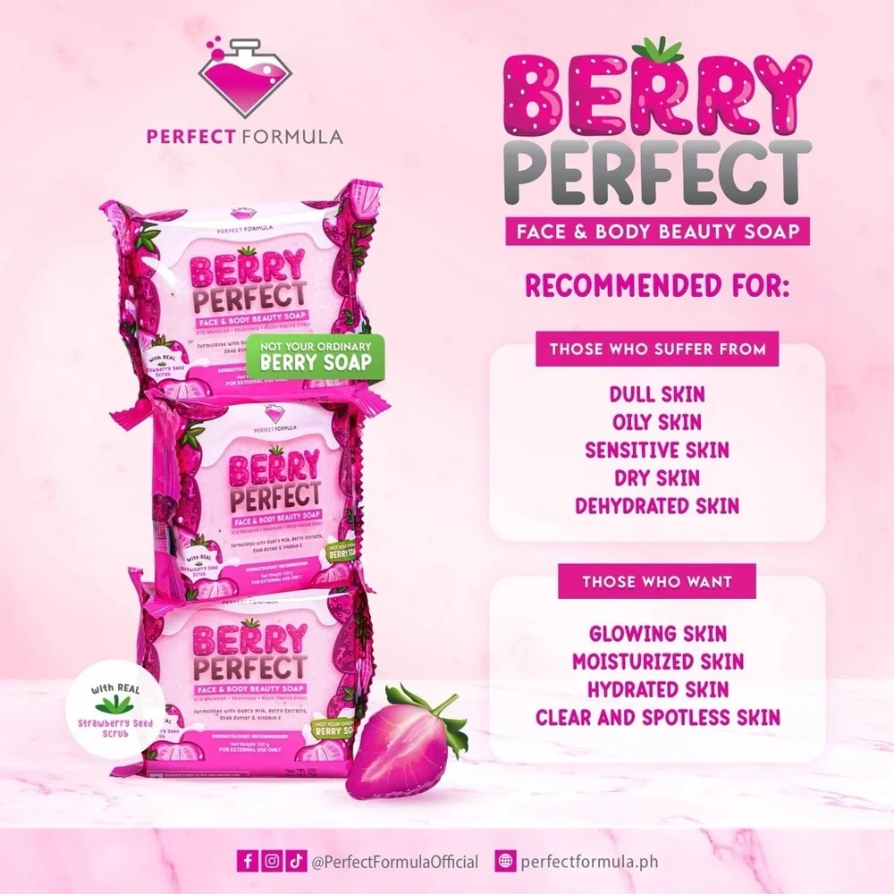 X2 pcs Berry Perfect Soap from Perfect Formula by Brilliant Skin Essentials.